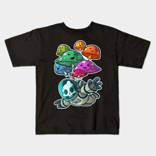 muchroom paratrooper kawaii skull Kids T-Shirt